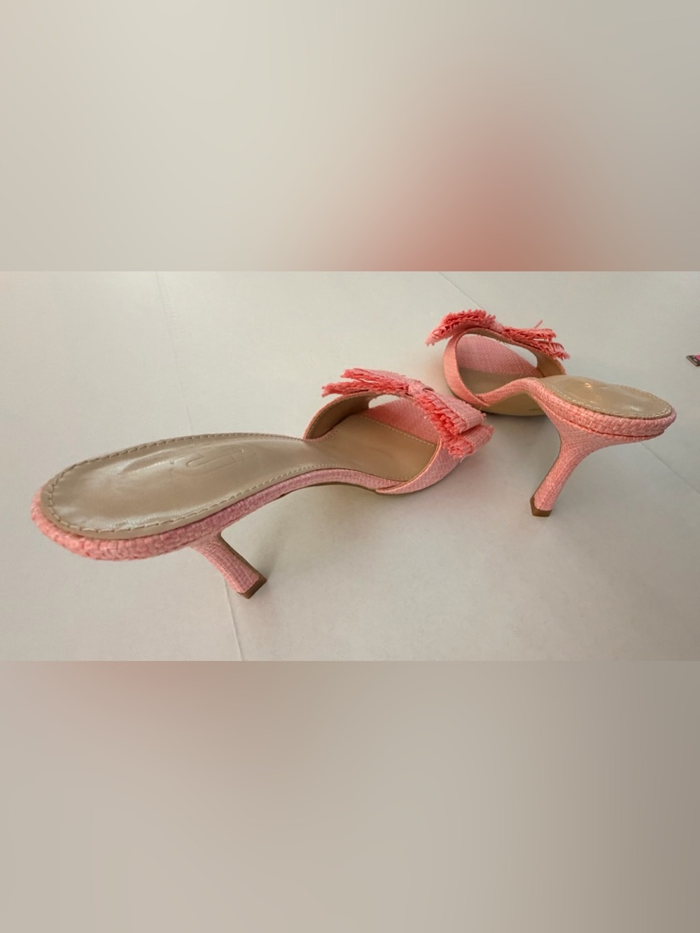 SHEIN Pink Frayed Bow Slide Mules - Picture 6 of 7